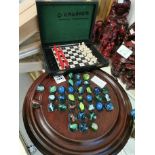 Solitaire & Vintage Marbles Set + Travel Chess