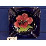 Moorcroft Blue Hibiscus Floral Ashtray