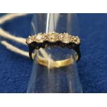 Five Stone Diamond (1ct) Ring set in an 18ct Gold & Platinum Band, size J