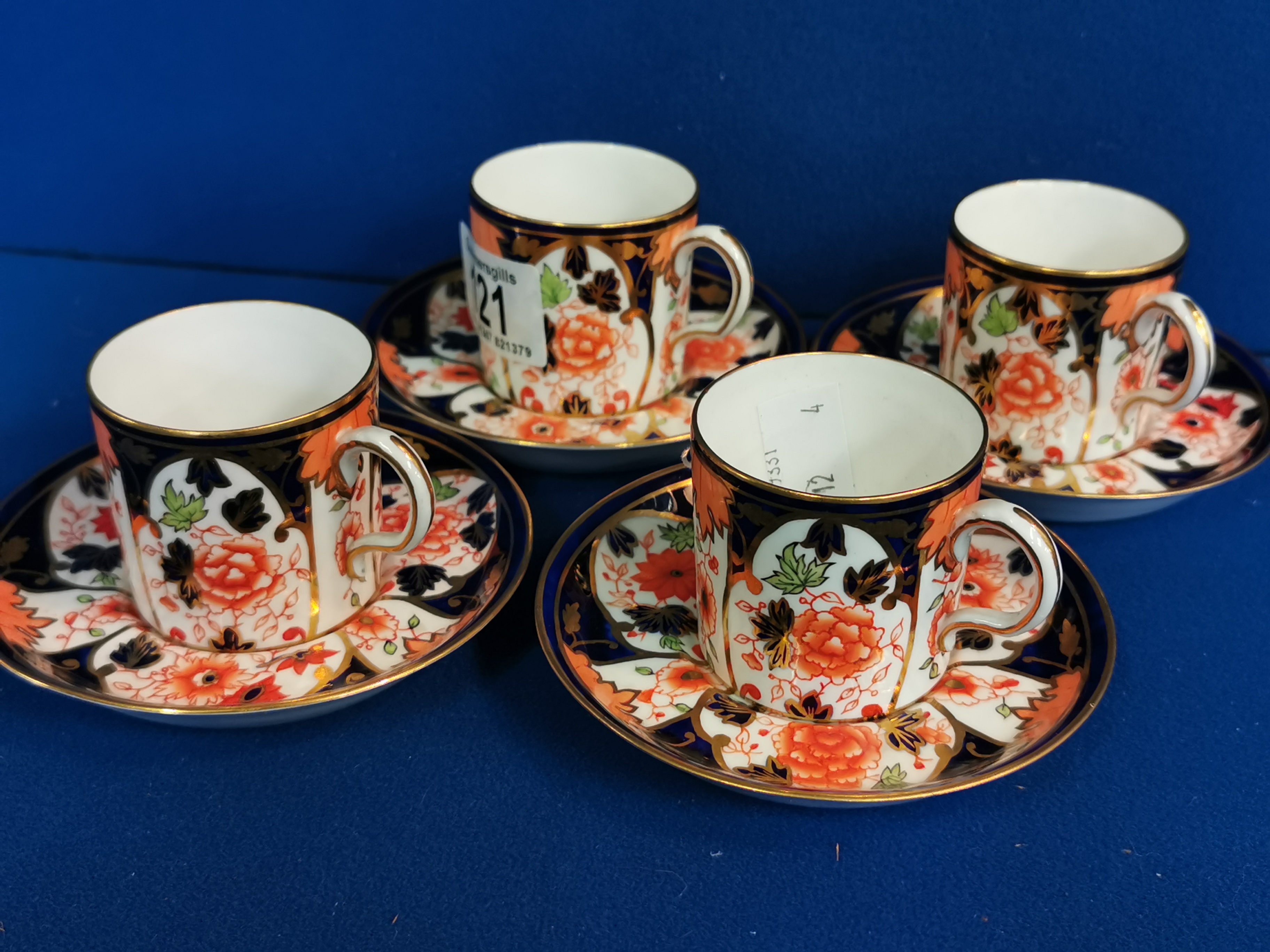 Royal Crown Derby 8pc Imari Coffee Set, marked 6041 to base