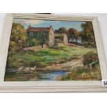 Owen Bowen Oil of Compton Pond Collingham - 48cm by 38cm inc the frame