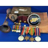 WWII Army medal incl Burma star and miniatures