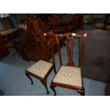 2 Mahogany dining chairs