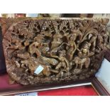 Indonesian 3D Carved Wooden Farming Plaque