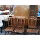 Collection of furniture - dining table and chairs, sideboard and corner cupboard