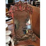 Silvered Art Nouveau mirror - 50cm high by 30cm across