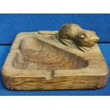 Square Beaverman Yorkshire Oak Ashtray - Mouseman Interest