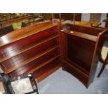 2 x Mahogany open bookshelves