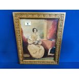 Framed Scene of a Seated Regency Lady