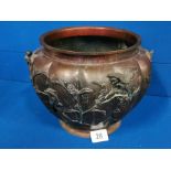 Antique Japanese Meiji Period Bronze Chamber Pot - 30cm diameter and 21cm high