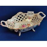 Dresden Porcelain Floral Lattice Bowl