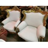 Pair of French Style Gilt Detailed Chairs