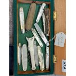 Collection of penknives inc Temple & Co & Spratts Patent examples