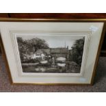 Aidan Kirkpatrick pen and ink drawing of Dulls Ferry Norwich 57cm x 47cm