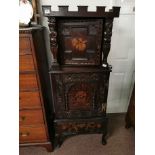 Early oak marquetry cabinet