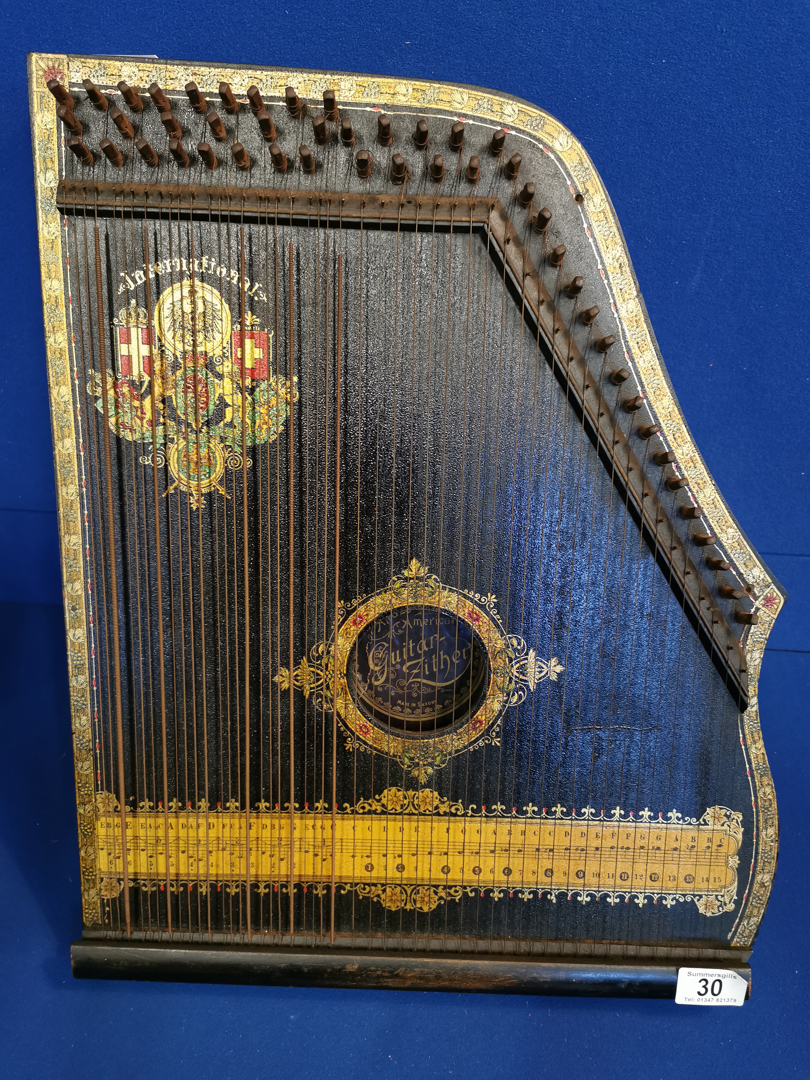 Vintage Anglo-American Guitar Zither Musical Instrument