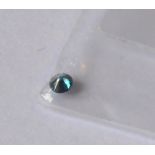 TWO LOOSE ROUND CUT COLOURED DIAMONDS 2mm champagne and 3mm blue diamond.