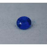 A ROYAL BLUE OVAL BRILLIANT CUT NATURAL SAPPHIRE Complete with PGTL certificate. (weight 0.31ct) (