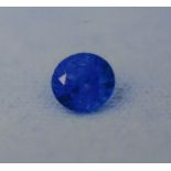 A ROYAL BLUE ROUND BRILLIANT CUT NATURAL SAPPHIRE Complete with PGTL certificate. (weight 0.50ct) (