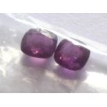 TWO MADAGASCAR CUSHION CUT PINK SAPPHIRES. (approx 5mm x 6mm)