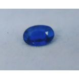 A ROYAL BLUE OVAL BRILLIANT CUT NATURAL SAPPHIRE Complete with PGTL certificate. (weight 0.56ct) (