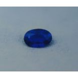 A ROYAL BLUE OVAL BRILLIANT CUT NATURAL SAPPHIRE Complete with PGTL certificate. (weight 0.50ct) (