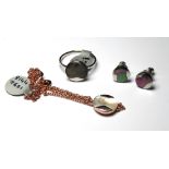 A MIXED COLLECTION OF SILVER JEWELLERY ITEMS Including two bangles, pendant necklaces. (approx 25)