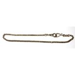 A VICTORIAN 9CT GOLD NECKLACE Box link chain with hook clasp. (approx 16cm)