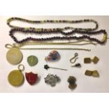 A MIXED SELECTION OF EARLY 20TH CENTURY COSTUME JEWELLERY Two bead necklaces, a glass millefiori