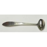 A GEORGIAN IRISH SILVER MUSTARD SPOON Bright cut engraved with a fluer de lis, marked 'WW' (