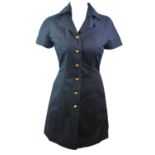 VIVIENNE WESTWOOD, RED LABEL, NAVY BLUE SHIRT DRESS Button front (size 38).