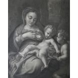 AFTER CORREGGIO, 18TH CENTURY ENGRAVING Virgin and Child with an angel, by P. Fontana. (34cm x 43cm)