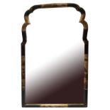 A QUEEN ANNE DESIGN CHINOISERIE STRUT TABLE MIRROR With shaped bevelled plate. (47cm x 76cm)