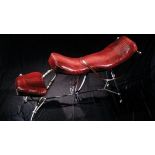 MARK BRAZIER-JONES, B. 1956, A TALLY HO CHAIR (SEX CHAIR) In ox blood faux crocodile skin leather