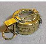 A WWI BRASS ARMY FIELD COMPASS Protective hinged cover, marked ODD No AA745, 1918 MK3A1. (approx