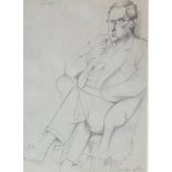 MICHAEL AYRTON, 1921 - 1975, PENCIL Titled 'Portrait of Cecil Gray, 1945', signed, dated, mounted,