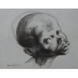 MICHAEL AYRTON, 1921 - 1975, PEN AND WASH Titled 'Head of a Negro, 1951', signed, dated, mounted,