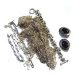 A COLLECTION OF THREE VINTAGE SILVER BRACELETS Fancy link with hook and eye clasp, together with a