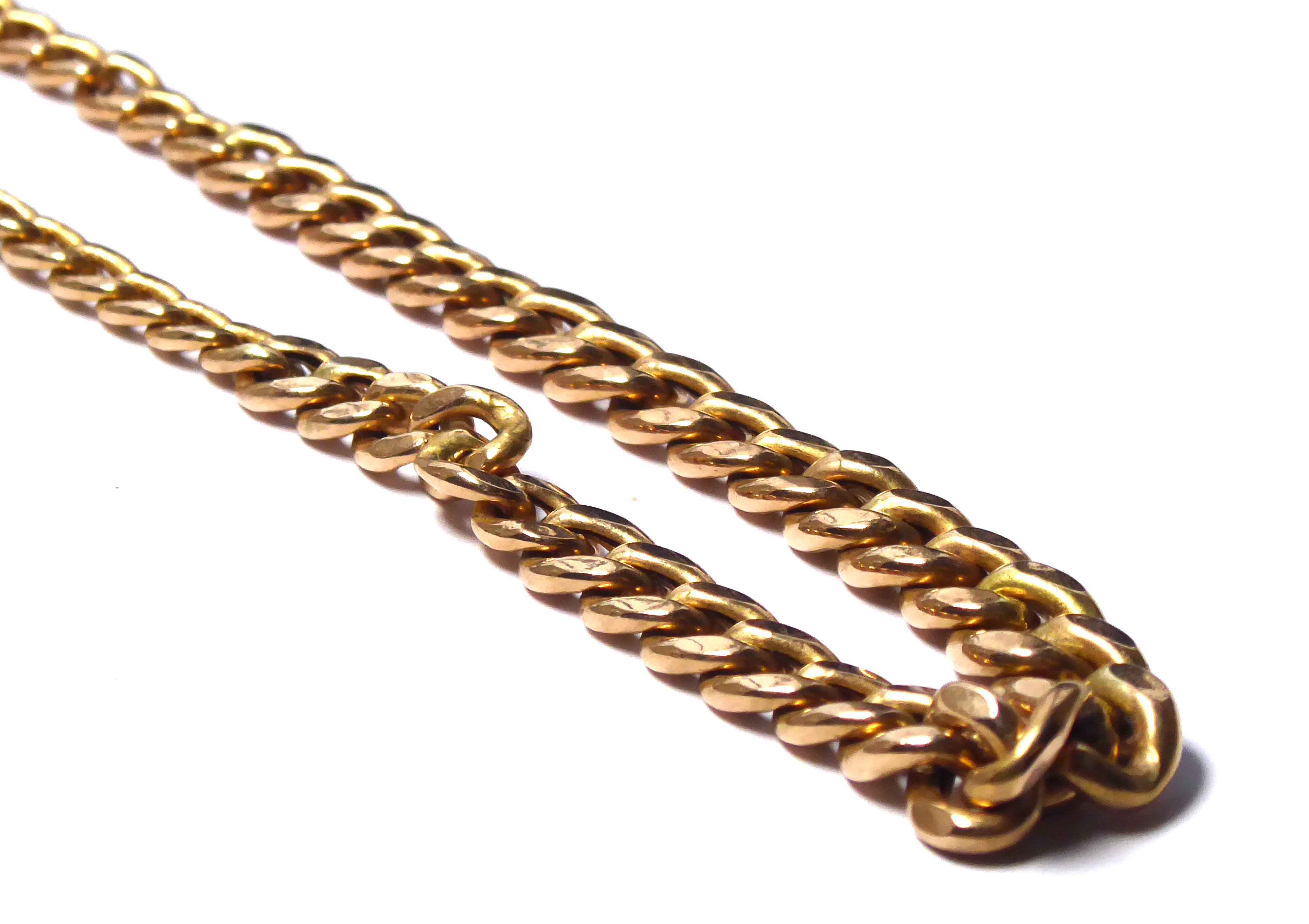 A 9CT GOLD ALBERT LINK NECKLACE Having graduating links with dog clasp. (approx 22cm) - Image 2 of 2