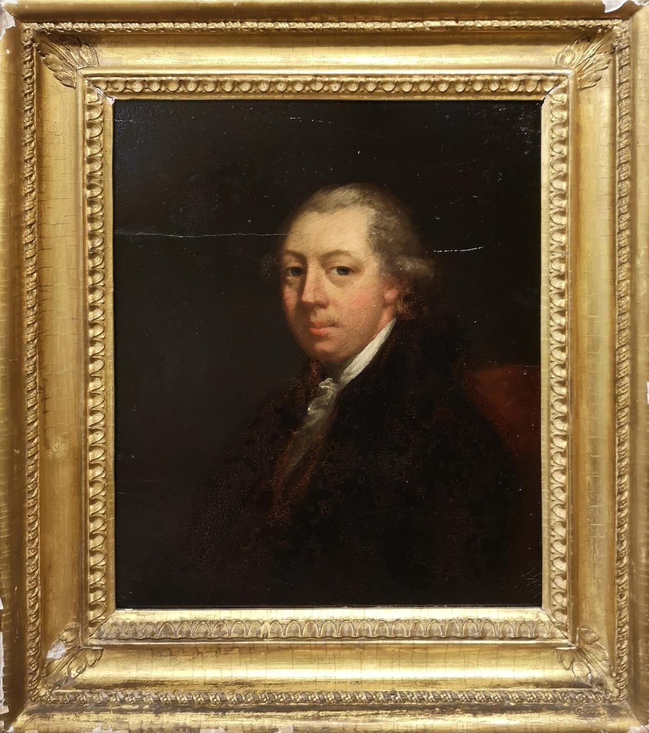 CIRCLE OF SIR JOSHUA REYNOLDS, P.R.A. PLYMPTON, DEVON, 1723 - 1792, LONDON, OIL ON PANEL Portrait of - Image 2 of 5