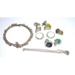 A LARGE COLLECTION OF SILVER .925 JEWELLERY To include rings, chains, pendants etc.