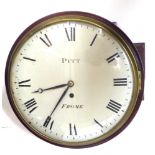 PITT OF FROME, A 19TH CENTURY MAHOGANY CASED SCHOOL CLOCK, with single fusee movement white
