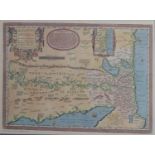 AN 18TH CENTURY HAND COLOURED ENGRAVED MAP OF NORTHUMBERLAND By Robert Morden, together with a