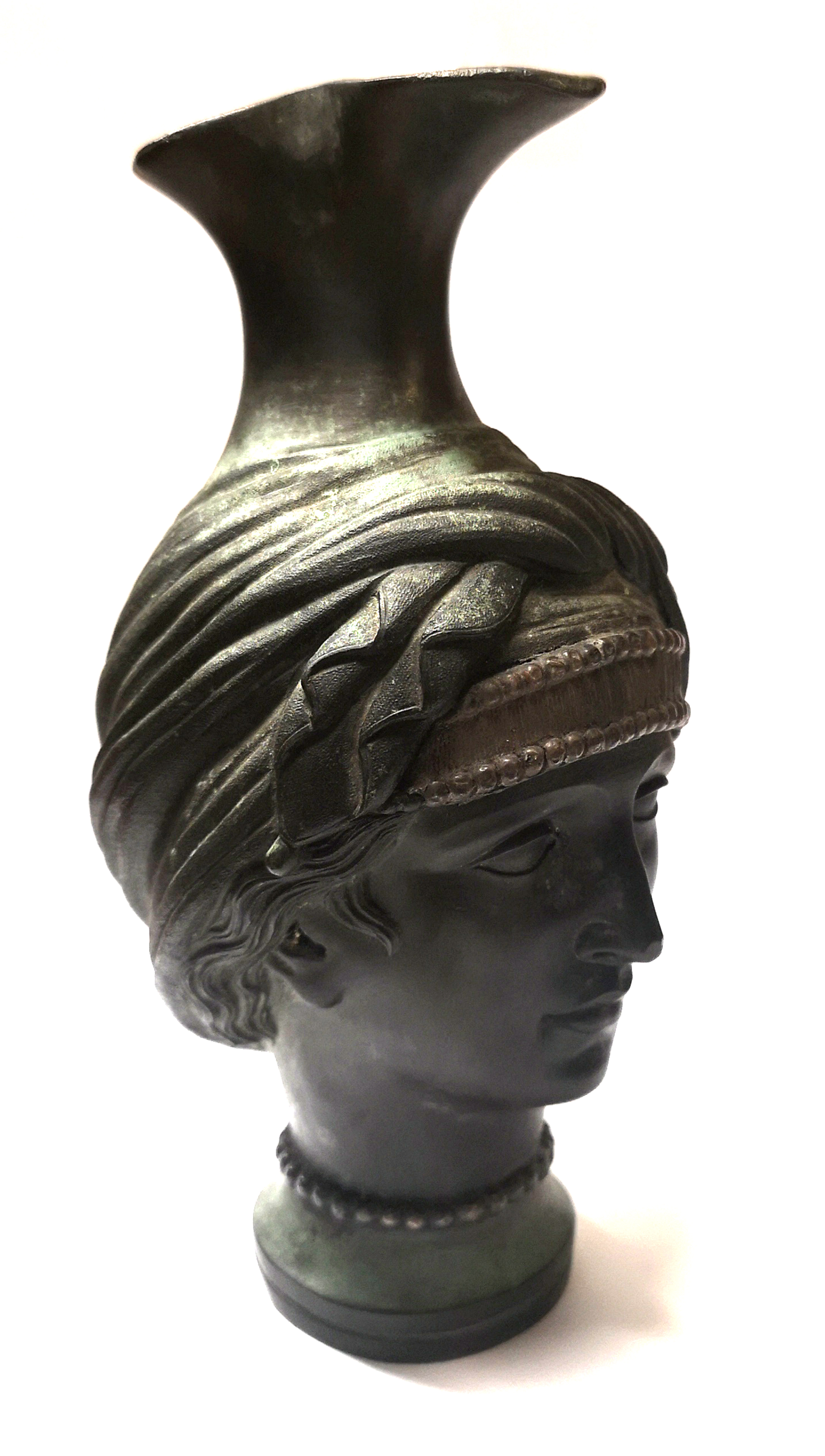 A 19TH CENTURY BRONZE BUST Classical form of a Greek Goddess. (approx 20cm) - Image 2 of 4