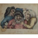 A COLLECTION OF EIGHT EARLY 19TH CENTURY HAND COLOURED ENGRAVINGS Caricatures by Tim Edwin Orme