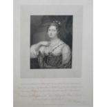 AFTER SIR GEORGE HAYTER, 19TH CENTURY ETCHING Portrait of Her Royal Highness, Princess Charlotte