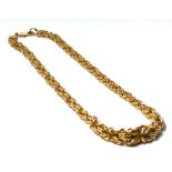 A 9CT GOLD FANCY LINK NECKLACE Graduating pierced form links. (approx 20cm)