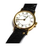 RAYMOND WEIL, AN 18ct GOLD PLATED LADIES WRISTWATCH White circular dial with calendar window and