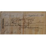 CHARLES DICKENS,1812-1870, A HAND SIGNED PERSONAL CHEQUE Issued by Coutts Bank, dated 12th April