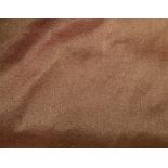 A LARGE PAIR OF QUALITY BROWN SATIN CURTAINS Plain design with cream lining. (each curtain approx